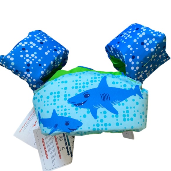 Speedo Blue and Green Kids Swim Vest Speedo Puddle Jumper NWT 30-50 pounds - Picture 2 of 6